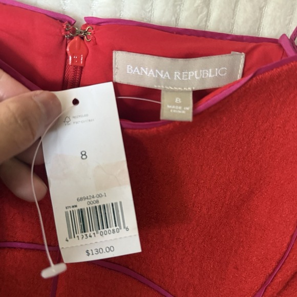 Banana Republic Red Wool Rayon Boucle Pencil Dress Size 8 NWT $130 - Picture 2 of 14